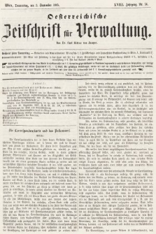 Oesterreichische Zeitschrift für Verwaltung. Jg. 18, 1885, nr 36