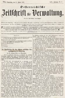 Oesterreichische Zeitschrift für Verwaltung. Jg. 19, 1886, nr 3