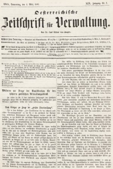 Oesterreichische Zeitschrift für Verwaltung. Jg. 19, 1886, nr 9