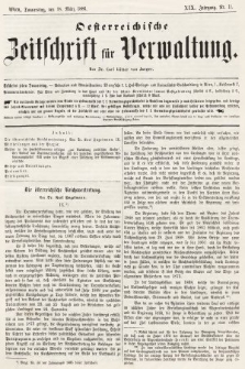 Oesterreichische Zeitschrift für Verwaltung. Jg. 19, 1886, nr 11