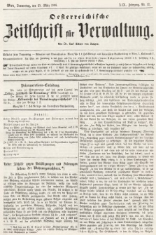 Oesterreichische Zeitschrift für Verwaltung. Jg. 19, 1886, nr 12