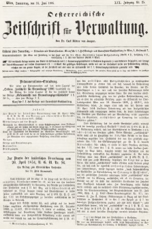 Oesterreichische Zeitschrift für Verwaltung. Jg. 19, 1886, nr 25