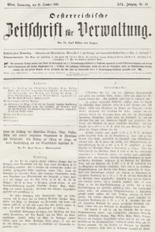 Oesterreichische Zeitschrift für Verwaltung. Jg. 19, 1886, nr 42