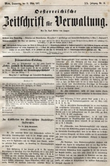 Oesterreichische Zeitschrift für Verwaltung. Jg. 20, 1887, nr 13