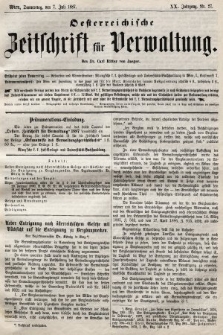 Oesterreichische Zeitschrift für Verwaltung. Jg. 20, 1887, nr 27