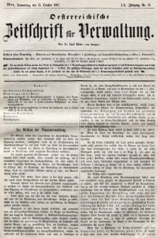 Oesterreichische Zeitschrift für Verwaltung. Jg. 20, 1887, nr 41