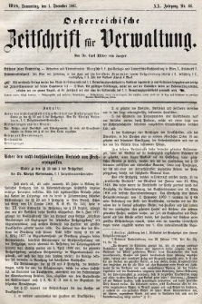 Oesterreichische Zeitschrift für Verwaltung. Jg. 20, 1887, nr 48