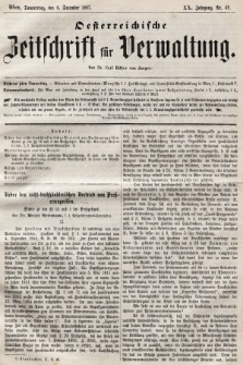 Oesterreichische Zeitschrift für Verwaltung. Jg. 20, 1887, nr 49