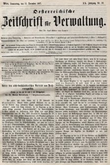 Oesterreichische Zeitschrift für Verwaltung. Jg. 20, 1887, nr 50