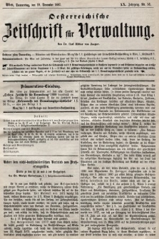 Oesterreichische Zeitschrift für Verwaltung. Jg. 20, 1887, nr 52