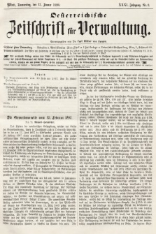 Oesterreichische Zeitschrift für Verwaltung. Jg. 31, 1898, nr 2
