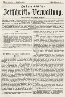 Oesterreichische Zeitschrift für Verwaltung. Jg. 31, 1898, nr 4