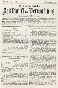 Oesterreichische Zeitschrift für Verwaltung. Jg. 31, 1898, nr 8