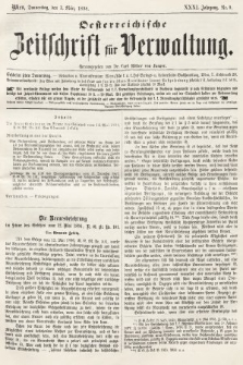 Oesterreichische Zeitschrift für Verwaltung. Jg. 31, 1898, nr 9