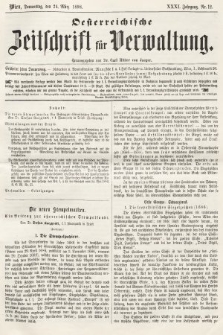 Oesterreichische Zeitschrift für Verwaltung. Jg. 31, 1898, nr 12
