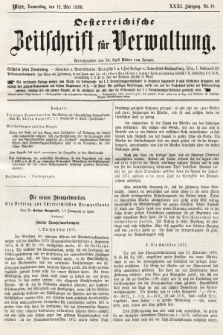Oesterreichische Zeitschrift für Verwaltung. Jg. 31, 1898, nr 19