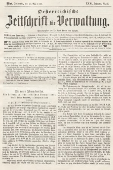 Oesterreichische Zeitschrift für Verwaltung. Jg. 31, 1898, nr 21