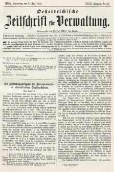 Oesterreichische Zeitschrift für Verwaltung. Jg. 31, 1898, nr 24