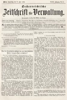 Oesterreichische Zeitschrift für Verwaltung. Jg. 31, 1898, nr 25
