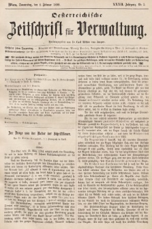 Oesterreichische Zeitschrift für Verwaltung. Jg. 32, 1899, nr 5