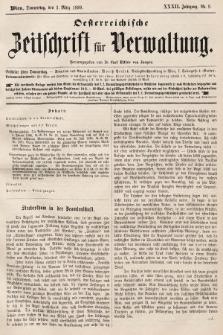 Oesterreichische Zeitschrift für Verwaltung. Jg. 32, 1899, nr 9