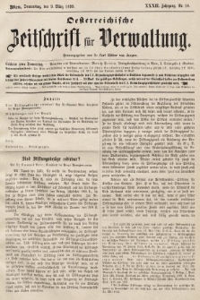 Oesterreichische Zeitschrift für Verwaltung. Jg. 32, 1899, nr 10