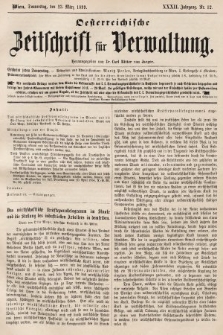 Oesterreichische Zeitschrift für Verwaltung. Jg. 32, 1899, nr 12
