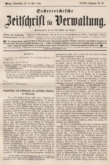 Oesterreichische Zeitschrift für Verwaltung. Jg. 32, 1899, nr 20