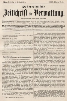 Oesterreichische Zeitschrift für Verwaltung. Jg. 32, 1899, nr 25