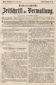 Oesterreichische Zeitschrift für Verwaltung. Jg. 32, 1899, nr 26