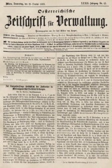 Oesterreichische Zeitschrift für Verwaltung. Jg. 32, 1899, nr 43