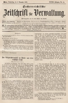 Oesterreichische Zeitschrift für Verwaltung. Jg. 32, 1899, nr 44