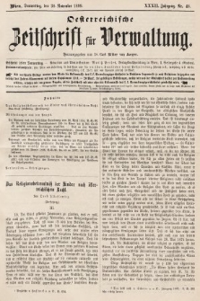Oesterreichische Zeitschrift für Verwaltung. Jg. 32, 1899, nr 48