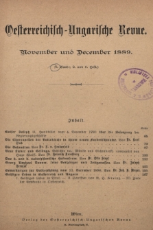 Oesterreichisch-Ungarische Revue. Jg. [4], 1889, Bd. 8, Heft 2 und 3