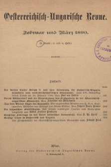 Oesterreichisch-Ungarische Revue. Jg. [4], 1890, Bd. 8, Heft 5 und 6