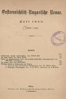 Oesterreichisch-Ungarische Revue. Jg. [5], 1890, Bd. 9, Heft 4