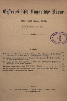 Oesterreichisch-Ungarische Revue. Jg. [6], 1891, Bd. 11, Heft 2 und 3