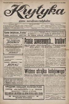 Krytyka : pismo narodowo-radykalne. R. 1. 1922, nr 8
