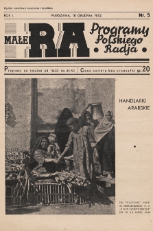 Małe RA : programy Polskiego Radja. R. 1. 1932, nr 5