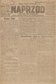 Naprzód : organ Polskiej Partyi Socyalistycznej. 1920, nr  1