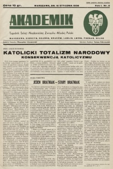 Akademik : tygodnik Sekcji Akademickiej Związku Młodej Polski. R. 1, 1938, nr 2