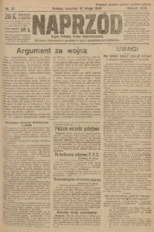 Naprzód : organ Polskiej Partyi Socyalistycznej. 1920, nr  37