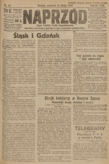 Naprzód : organ Polskiej Partyi Socyalistycznej. 1920, nr  43