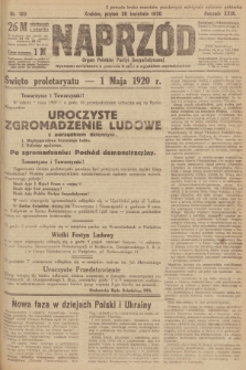 Naprzód : organ Polskiej Partyi Socyalistycznej. 1920, nr  103
