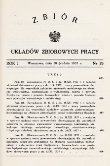 Zbiór Układów Zbiorowych Pracy. 1937, nr 25