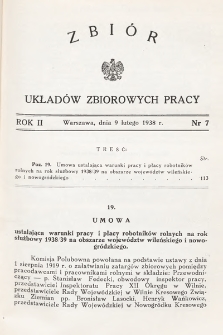 Zbiór Układów Zbiorowych Pracy. 1938, nr 7