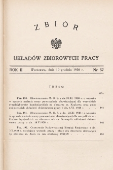 Zbiór Układów Zbiorowych Pracy. 1938, nr 57