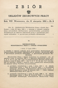 Zbiór Układów Zbiorowych Pracy. 1950, nr 9