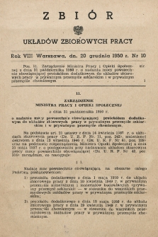 Zbiór Układów Zbiorowych Pracy. 1950, nr 10