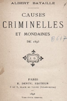 Causes criminelles et mondaines de 1895